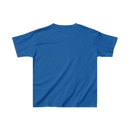 Blue kids shirt from Printify shown from the back for a friends kids shirt collection