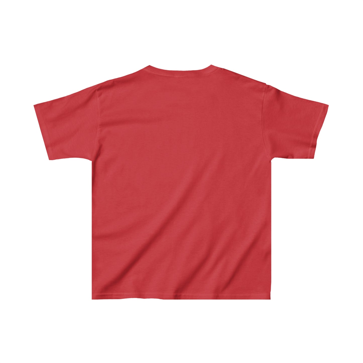 Red friends kids shirt from Printify with short sleeves and relaxed fit for comfortable wear