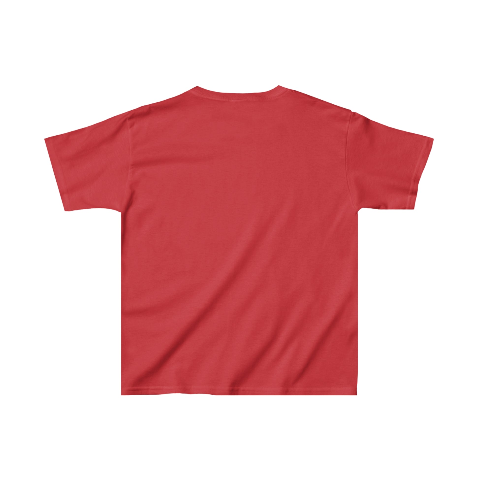 Red friends kids shirt from Printify with short sleeves and relaxed fit for comfortable wear