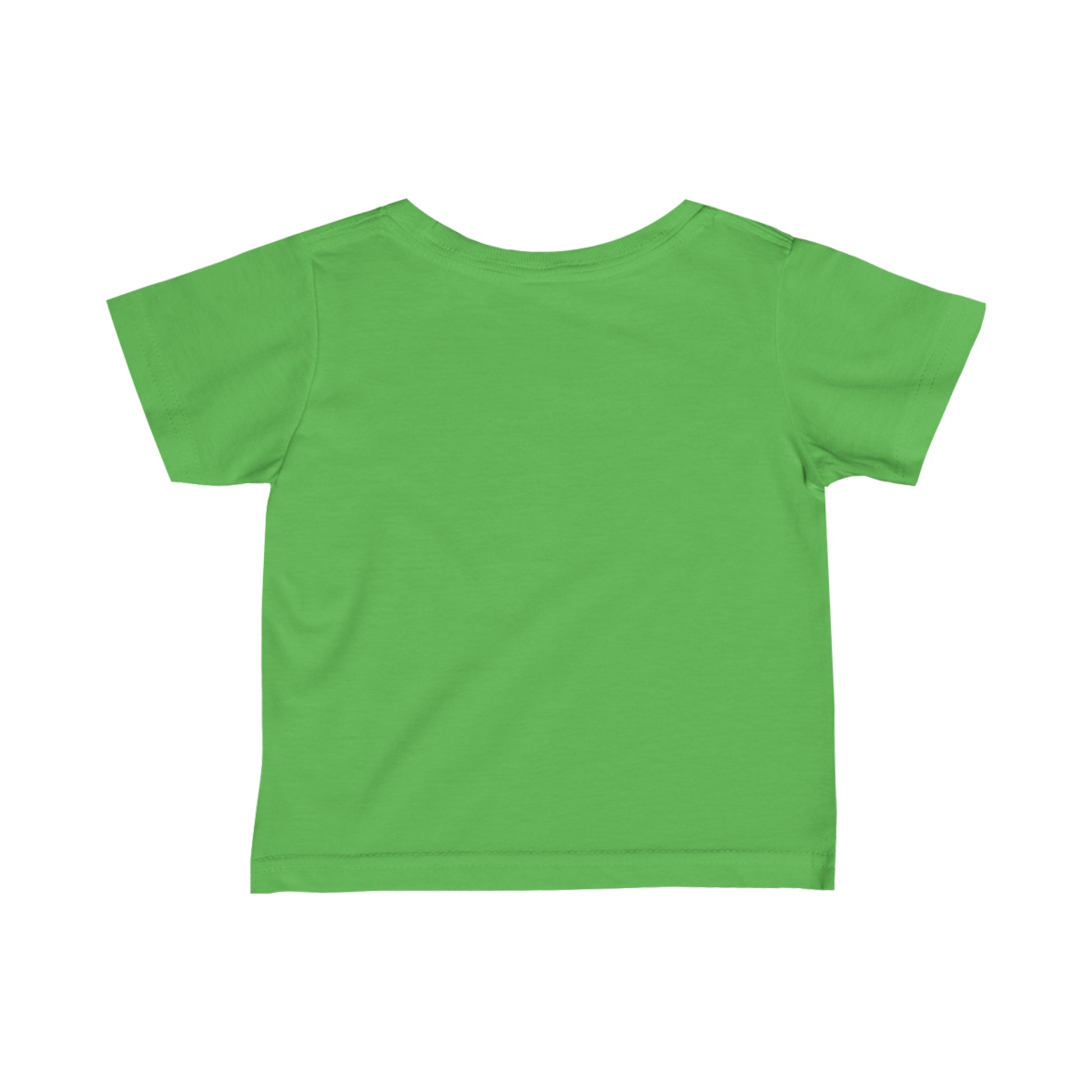 Green funny baby shirt for kids made by Printify with short sleeves and comfortable fabric