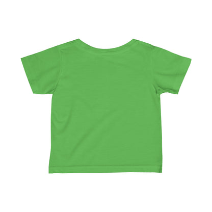 Green funny baby shirt for kids made by Printify with short sleeves and comfortable fabric
