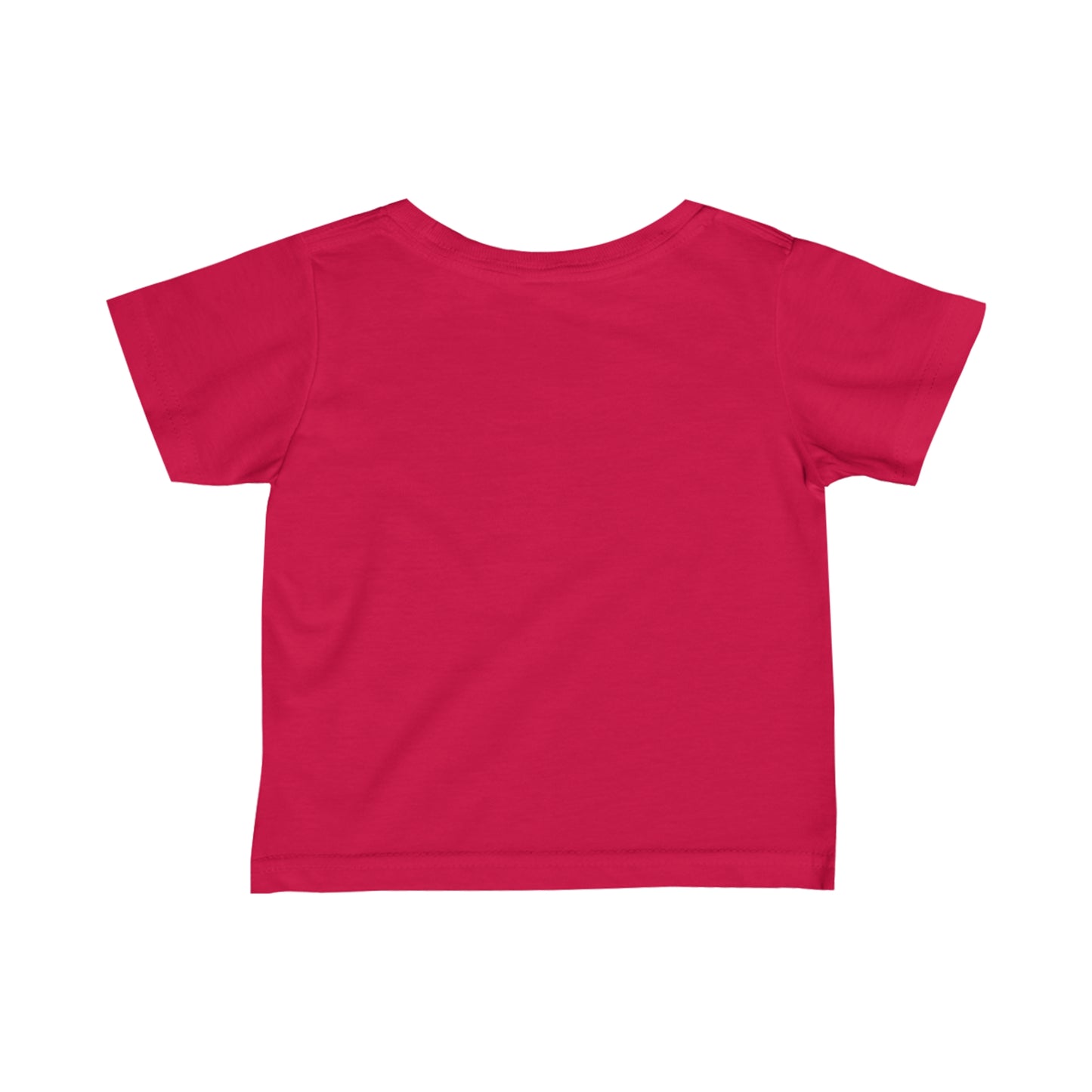 Red funny baby shirt from Printify made of soft cotton fabric for comfortable kids clothes