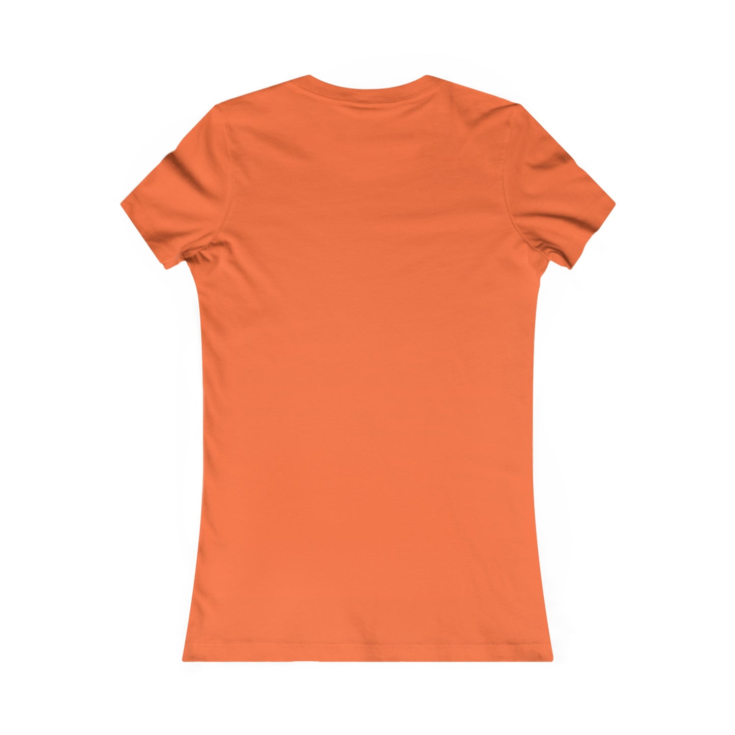 Orange women's t-shirt back view by Printify, perfect funny dog graphic tee for women