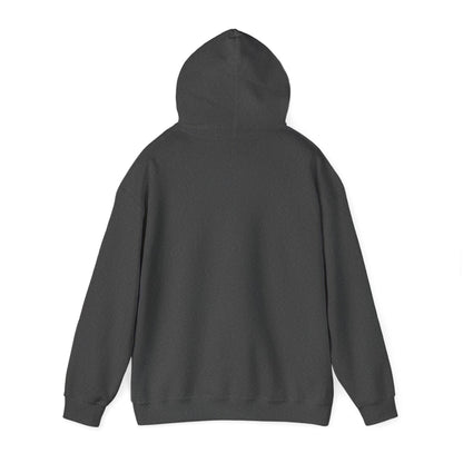Back view of a plain black Printify hoodie for funny hoodies for sale