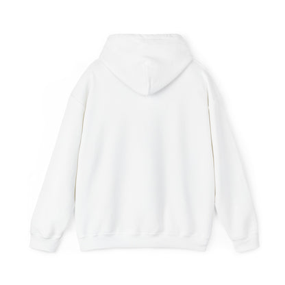 Plain white hoodie showing back view available from Printify as part of funny hoodies for sale collection