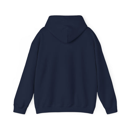 Navy blue hoodie from Printify showing the back view, perfect for funny hoodies for sale