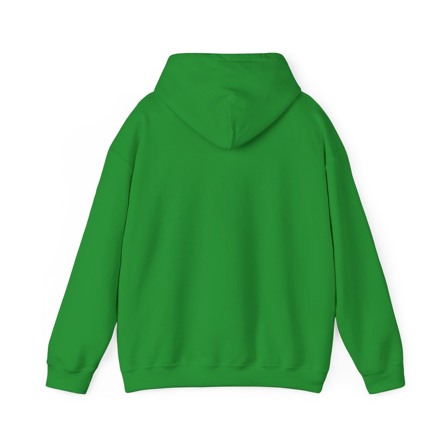 Green hoodie back view plain style from Printify for funny penguin hoodie design