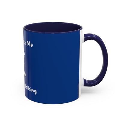 Printify funny sheep mug with dark blue exterior and handle featuring humorous sheep design