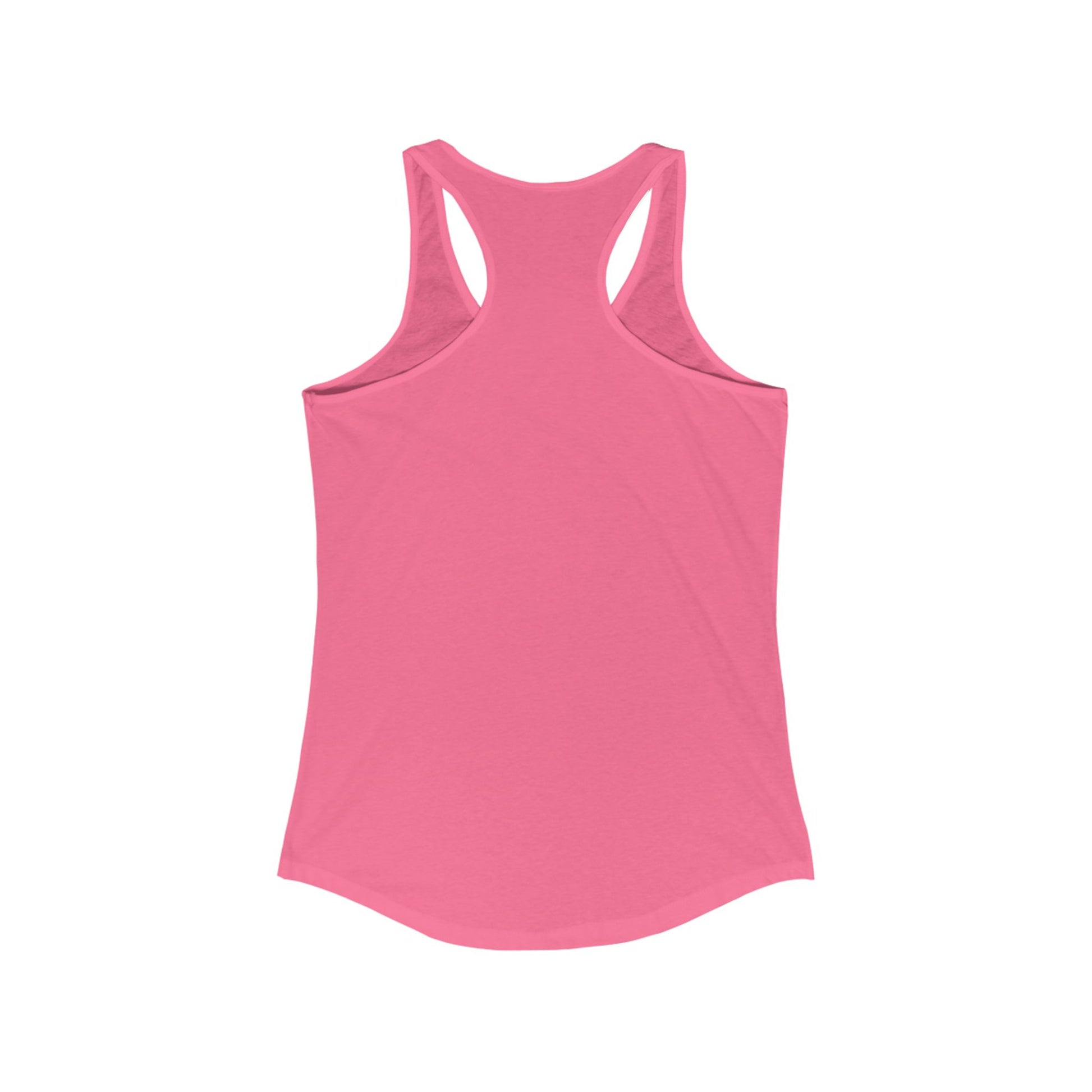 Pink Printify tank top back view with racerback design for a funny sheep tank top