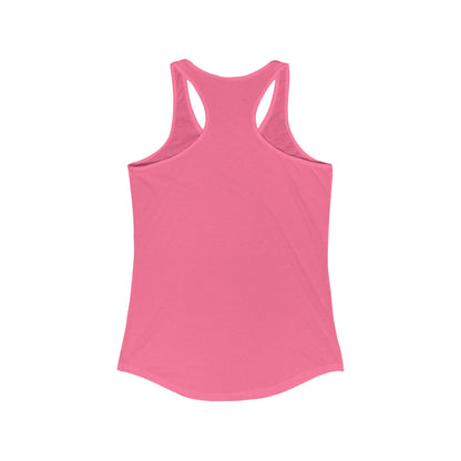 Pink Printify tank top back view with racerback design for a funny sheep tank top