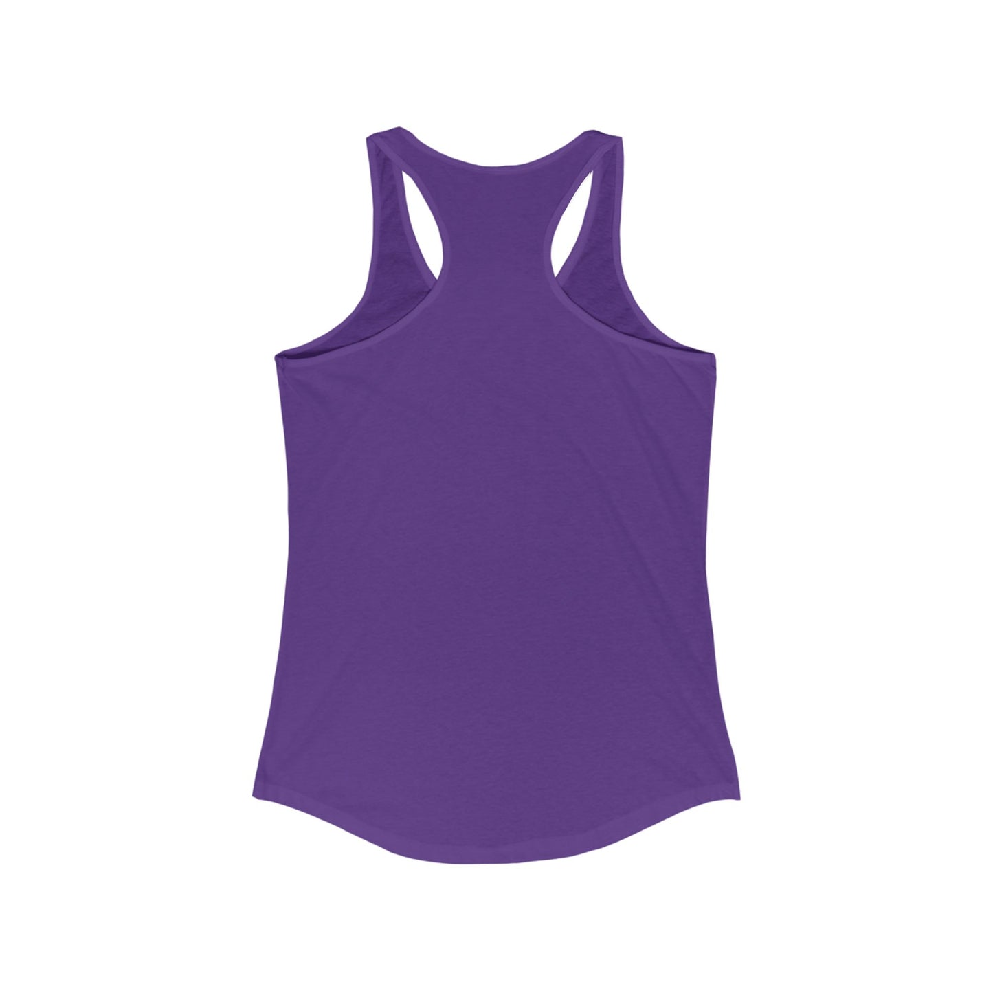 Purple racerback tank top from Printify ideal for funny sheep tank top designs