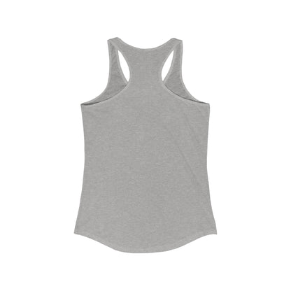 Printify gray racerback sleeveless heart tank made from soft, breathable fabric for casual wear