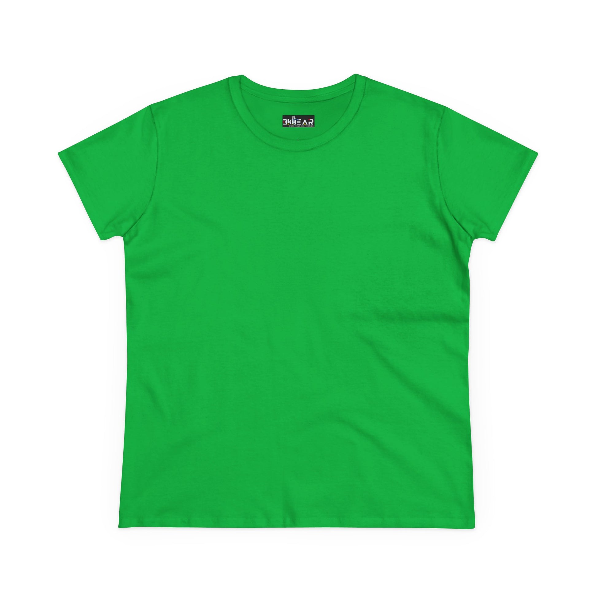 Plain green heliconia t-shirt women short sleeve casual cotton top by Printify