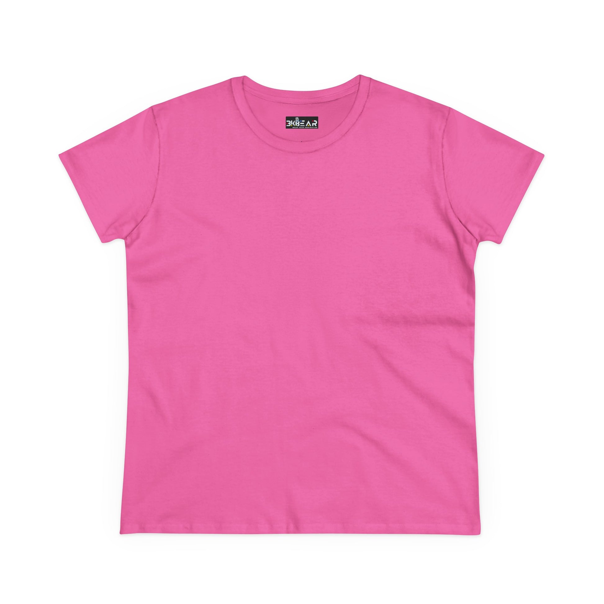 Pink heliconia t-shirt women plain crew neck short sleeve by Printify