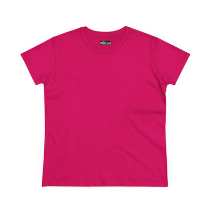 Bright pink heliconia t-shirt women style by Printify with short sleeves and crew neck
