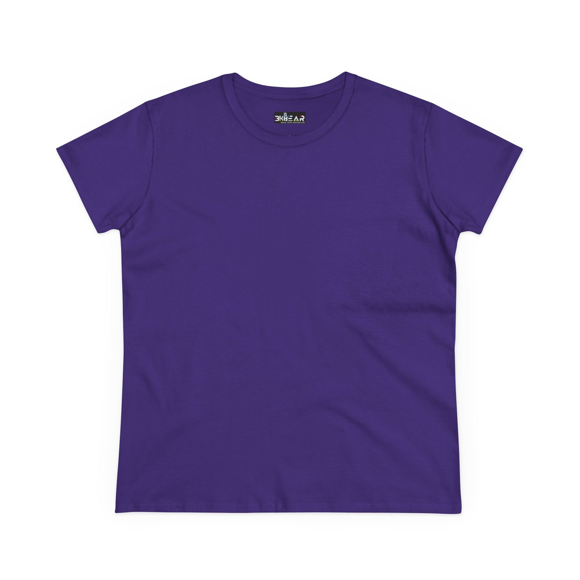 Purple plain heliconia t-shirt women style by Printify with short sleeves and round neckline