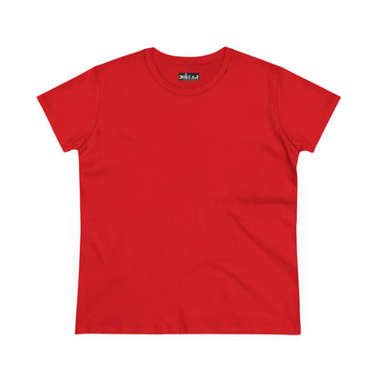 Red plain heliconia t-shirt women style with short sleeves and crew neck from Printify