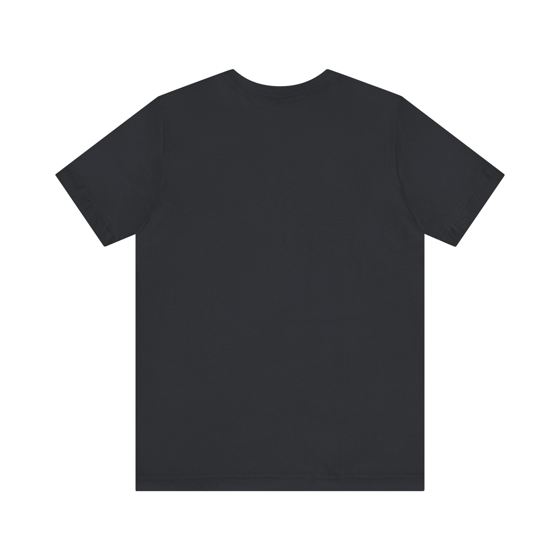 Black Printify t-shirt plain back view for but first coffee tee design customization