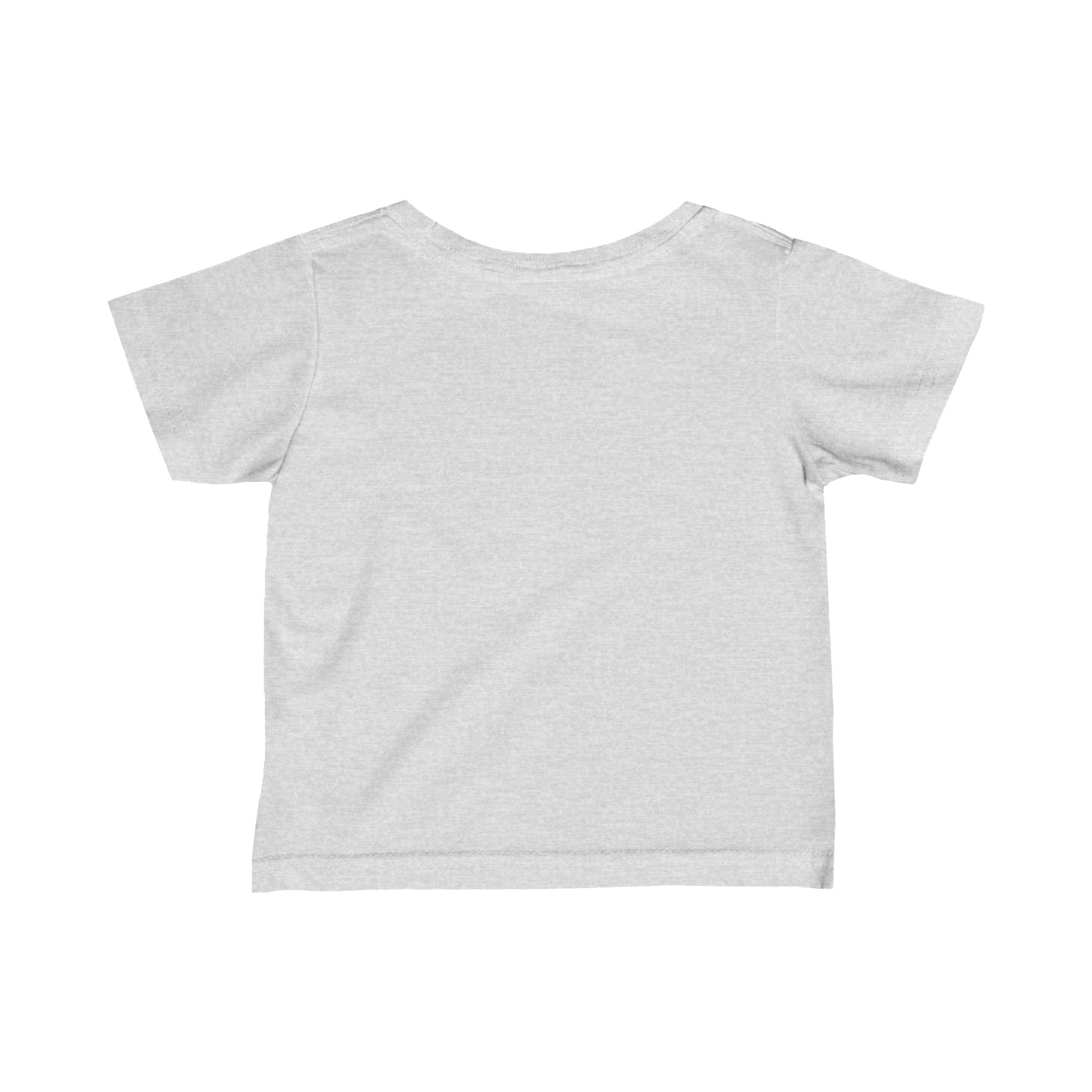 Plain white toddler t-shirt from Printify, ideal for creating inspirational infant clothing designs