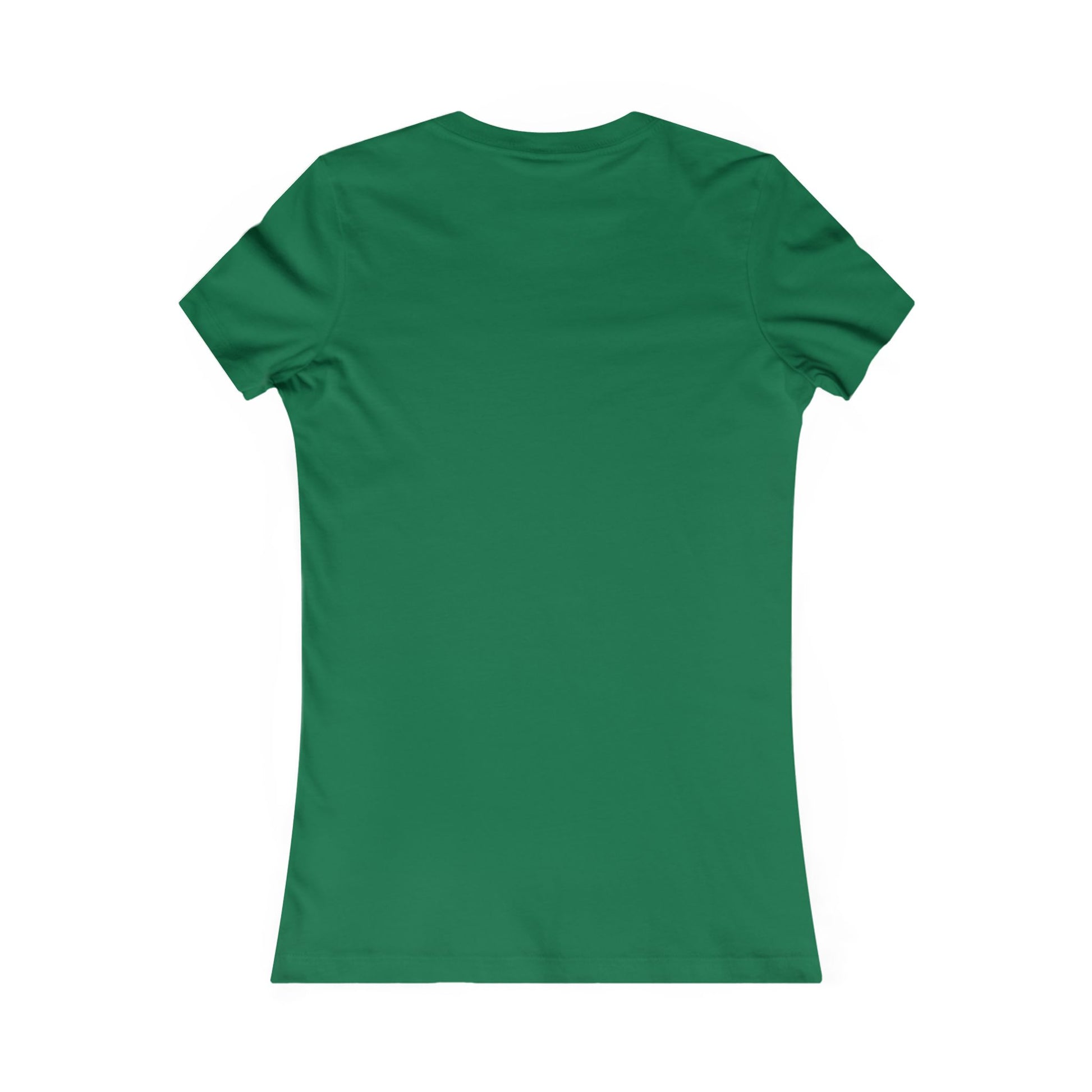 Green plain ladies t shirt from Printify shown from the back with short sleeves and fitted cut