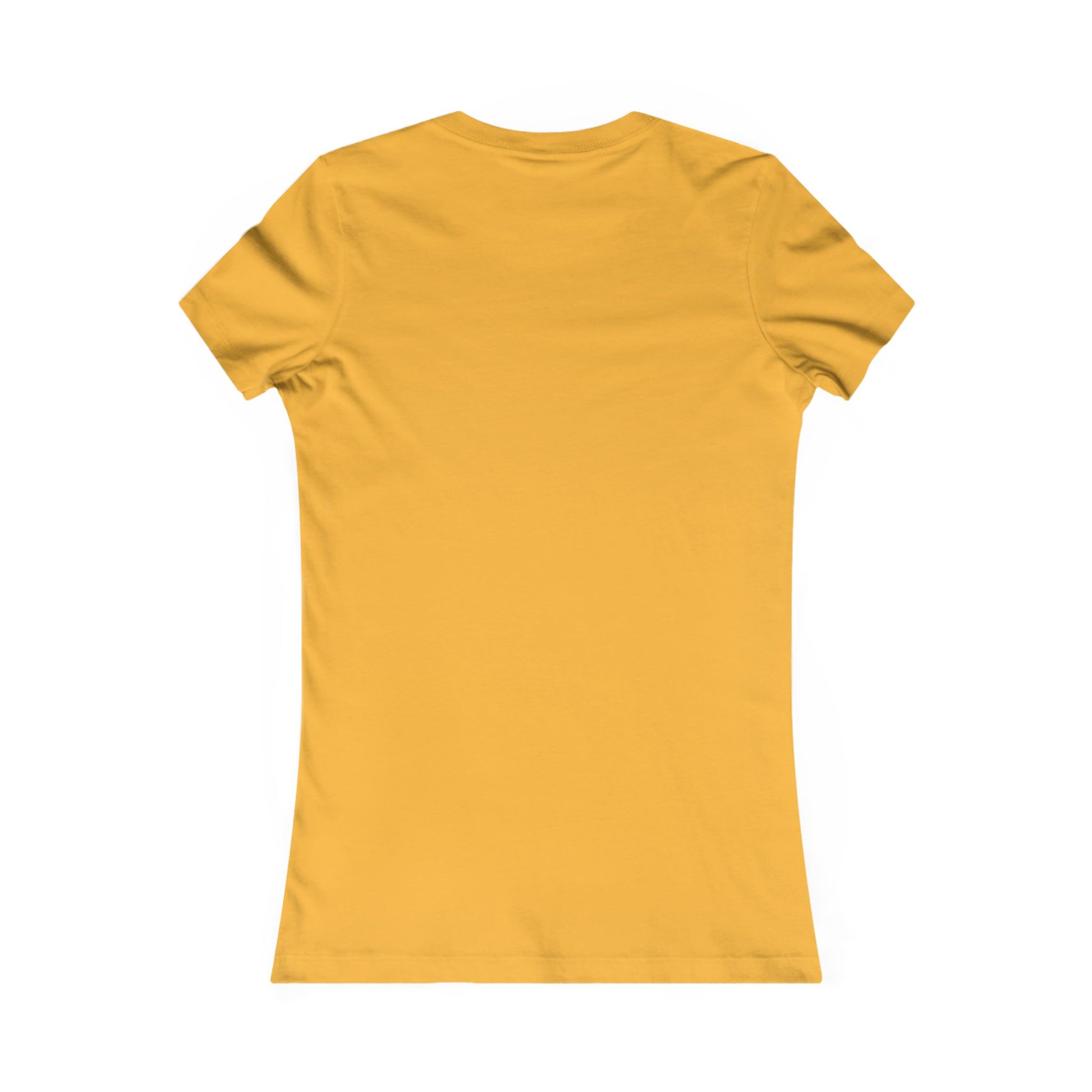Printify yellow ladies t plain short sleeve casual fitted t-shirt back view