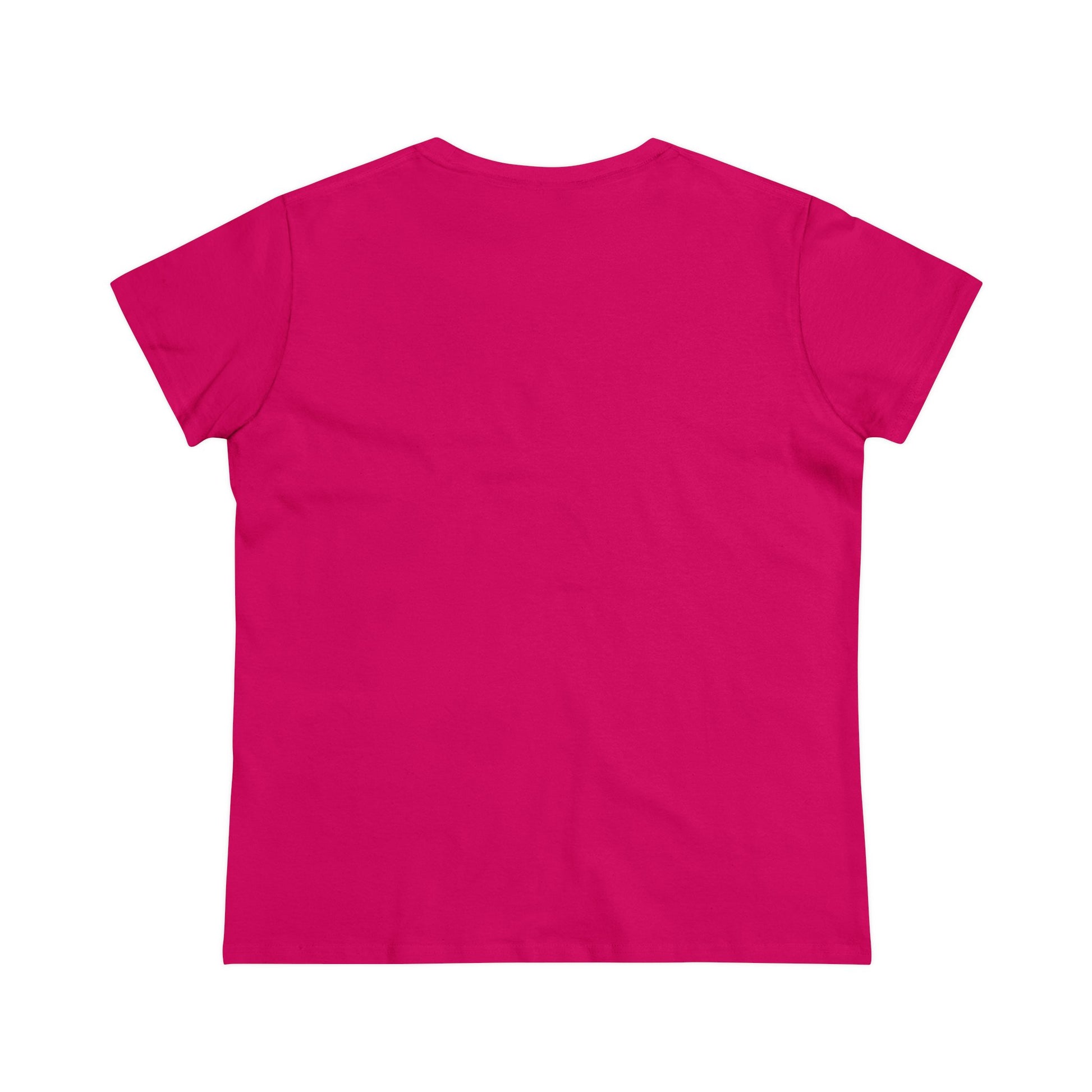 Back view of bright pink national park t-shirt for women by Printify with short sleeves