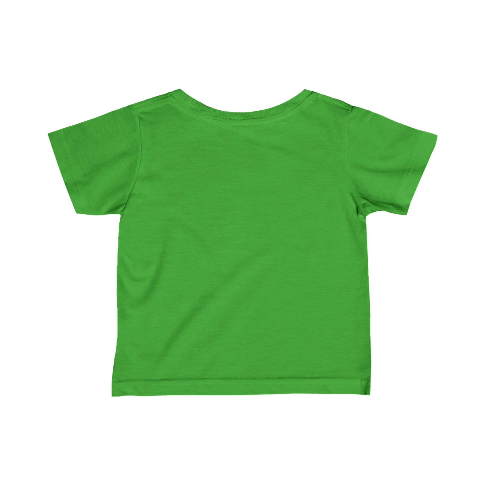 Green puppy love infant t-shirt for kids by Printify featuring short sleeves and soft fabric