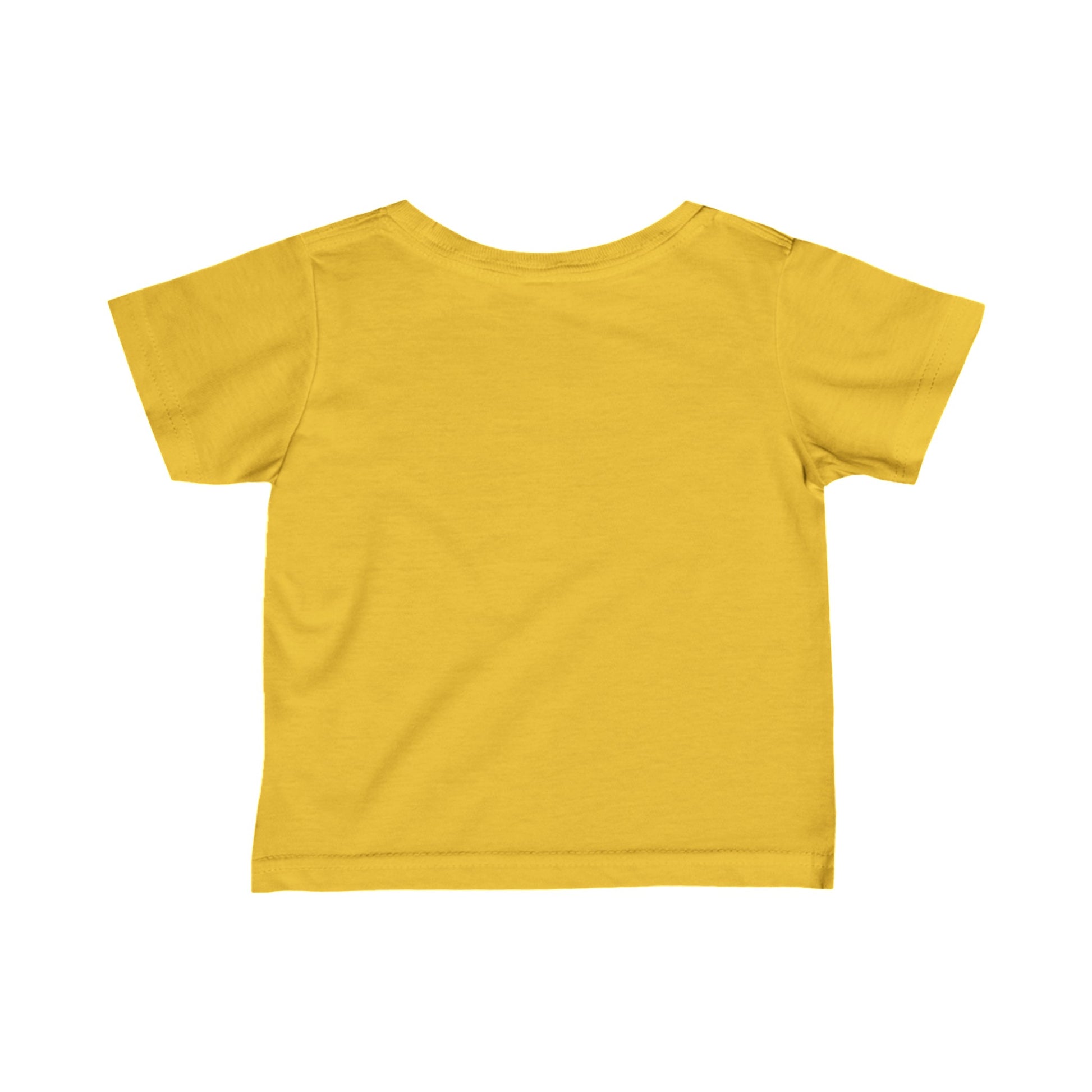 Yellow puppy love infant t-shirt for kids by Printify with a simple short sleeve design