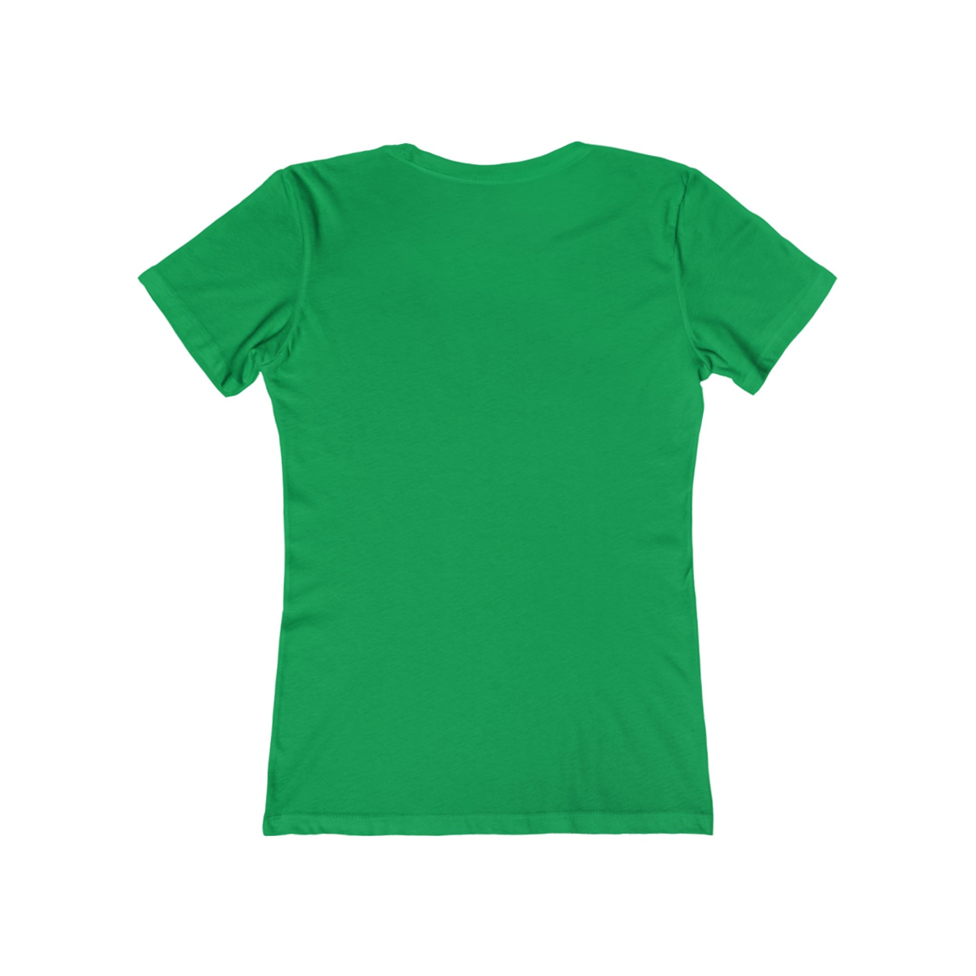 Green plain t-shirt back view for santa claus christmas tee women by Printify