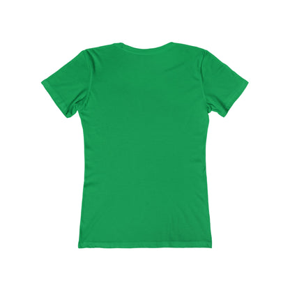 Green plain t-shirt back view for santa claus christmas tee women by Printify