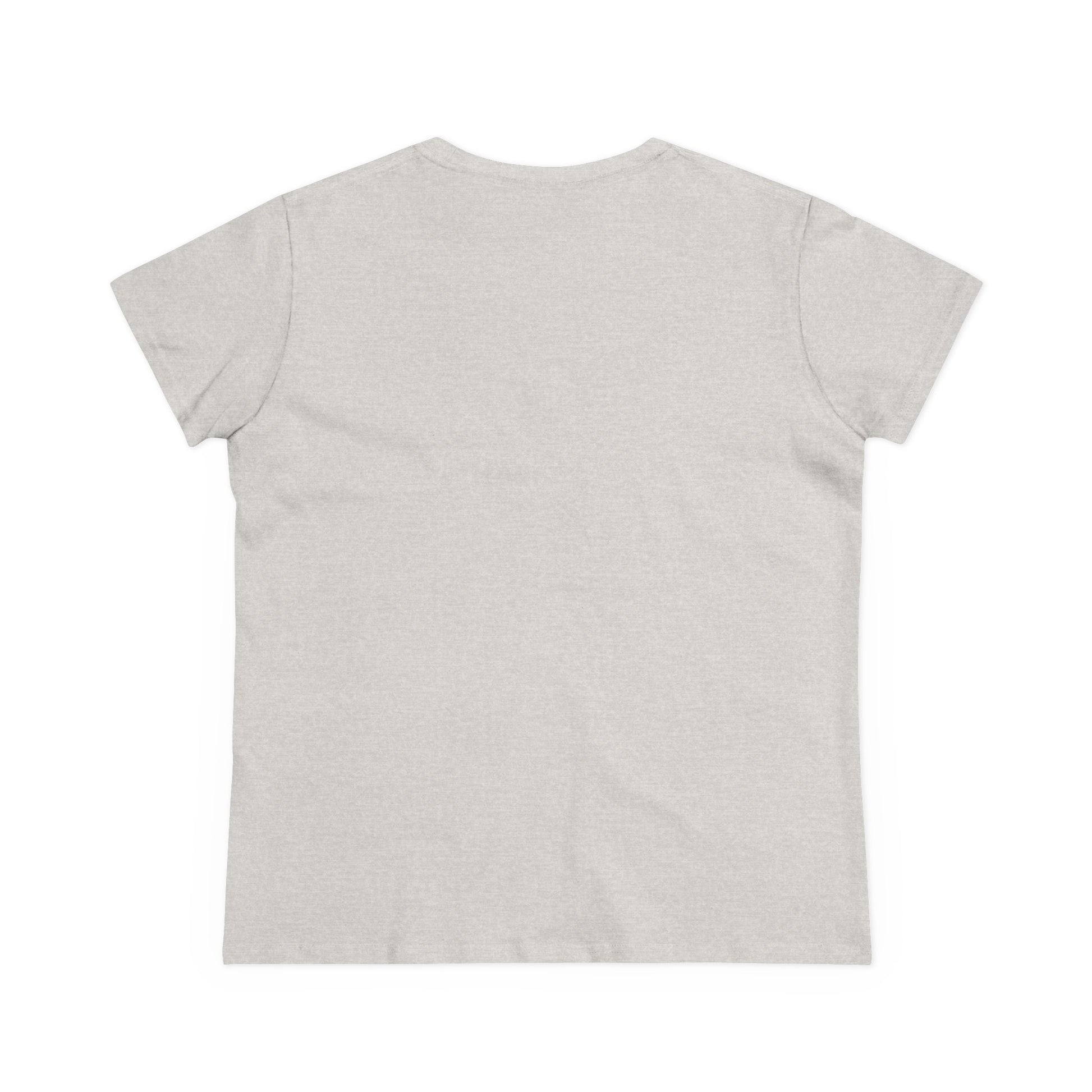 Back view of plain light gray T-shirt from Printify without any design for singing bird shirt