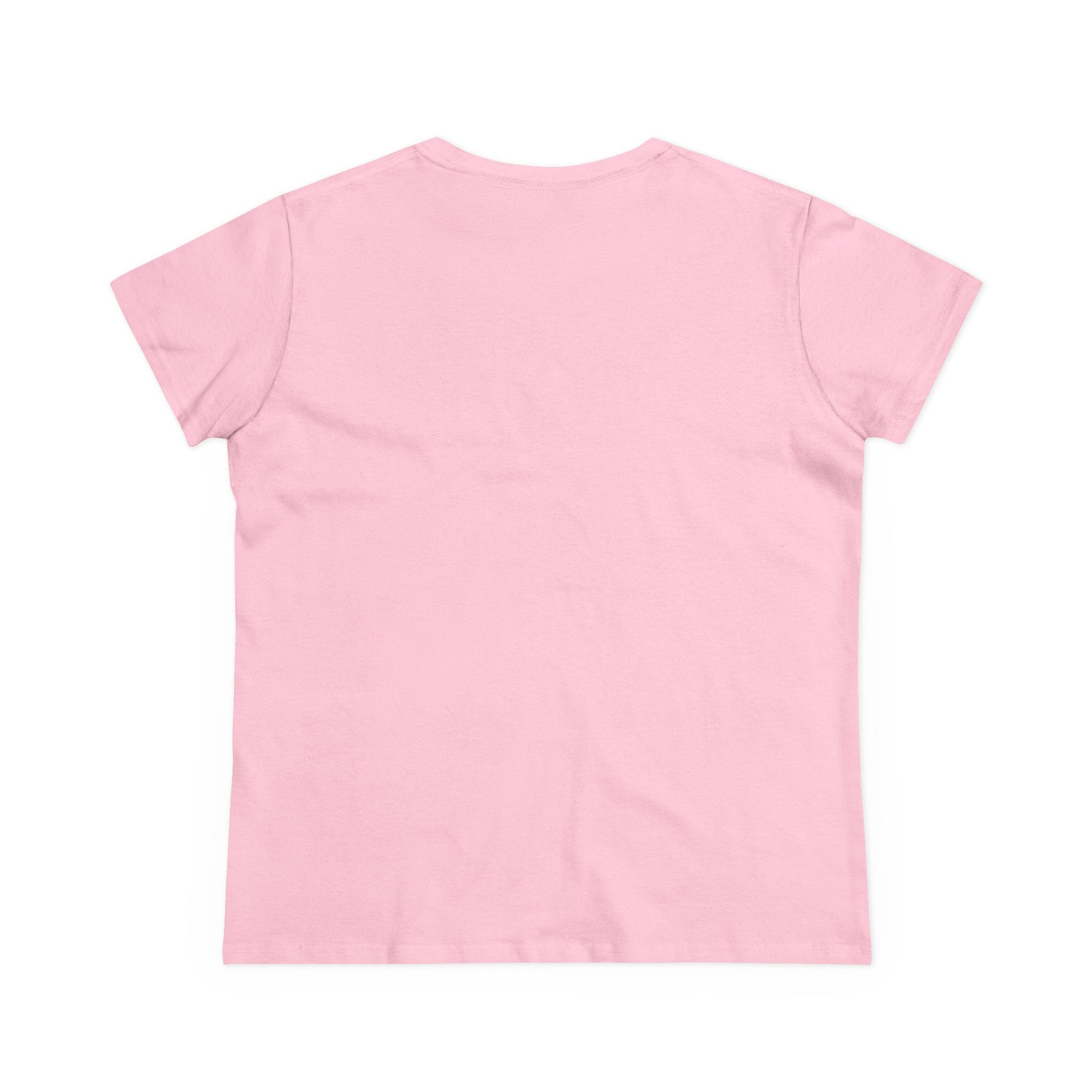 Back view of a plain light pink singing bird shirt T-shirt by Printify