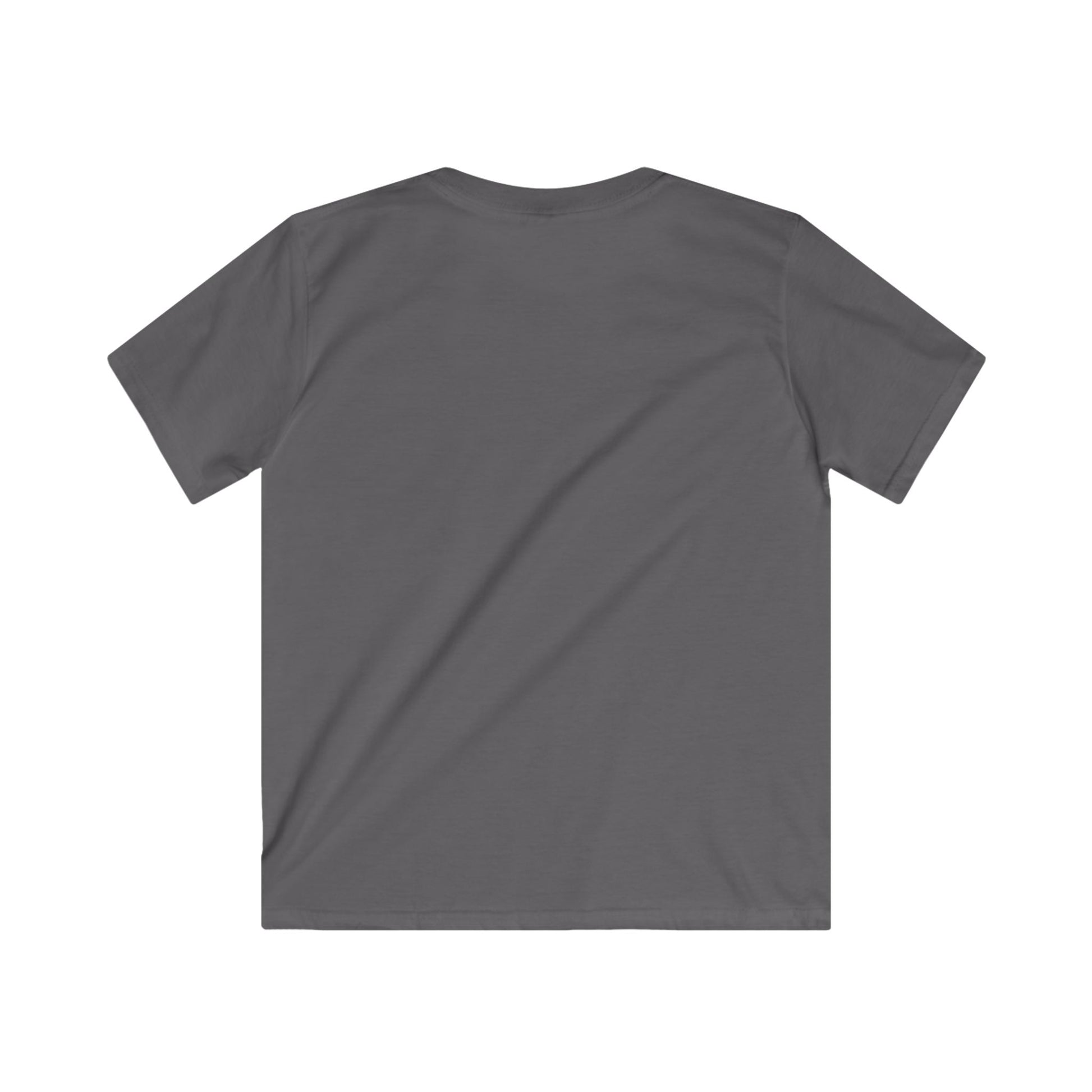 Back view of Printify gray soft cotton kids bird t-shirt with short sleeves