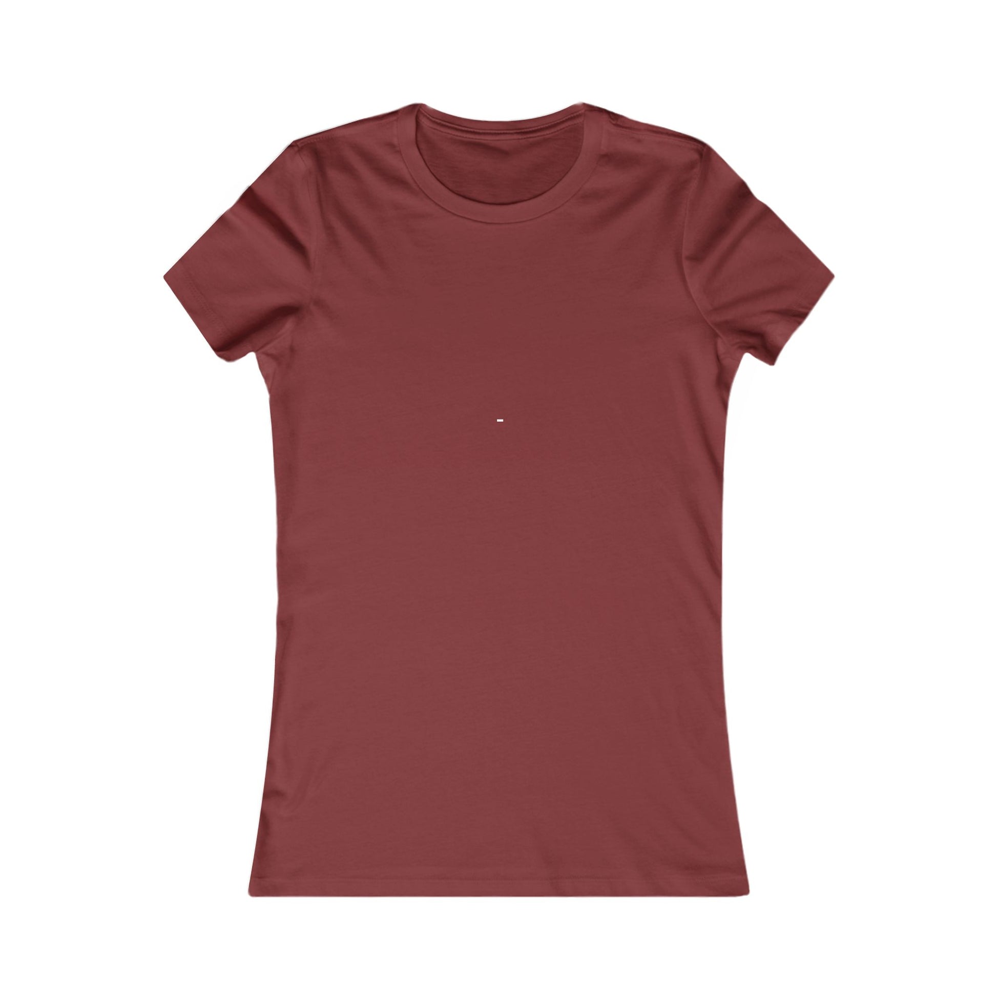 Printify solid white fitted t-shirt for women displayed in maroon color with short sleeves and crew neck