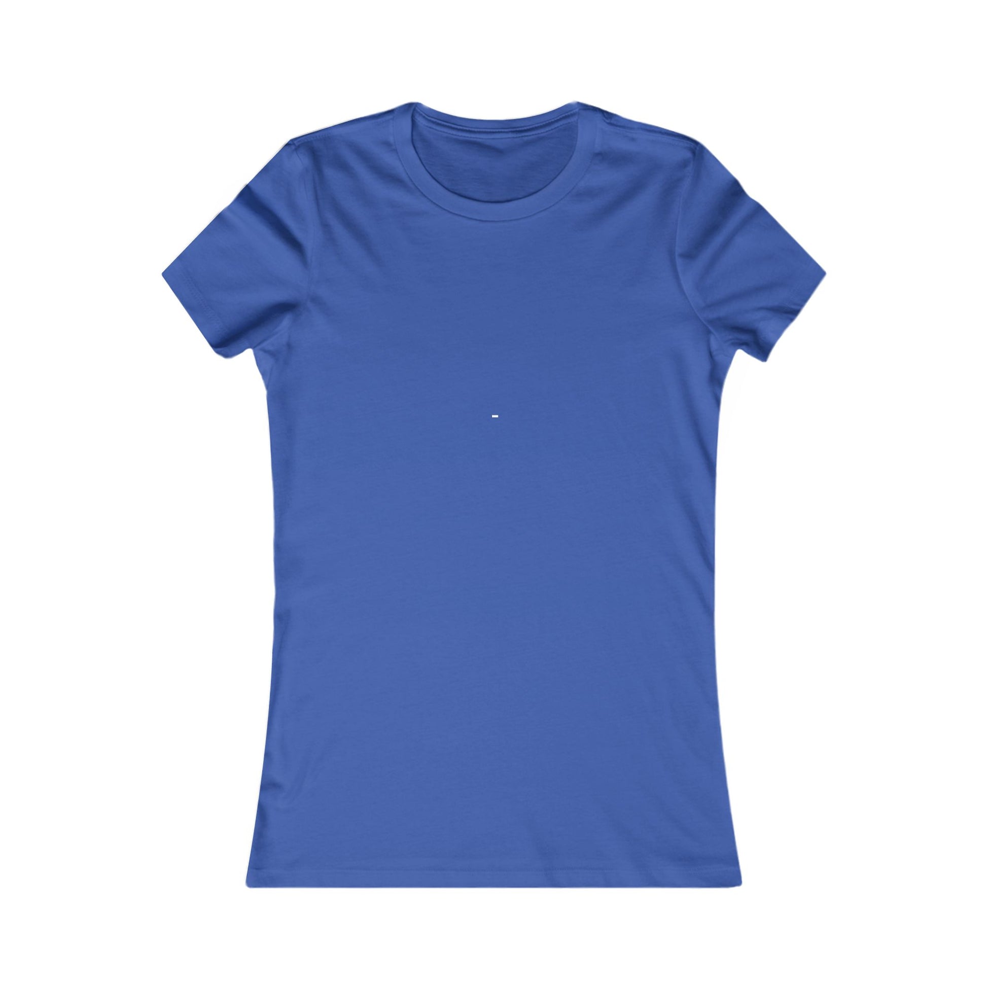 Blue fitted t-shirt for women by Printify, designed for a solid white fitted t-shirt for women style