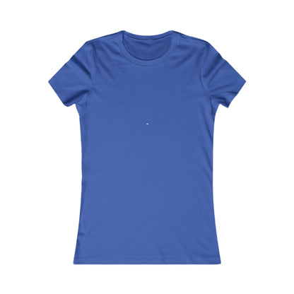 Blue fitted t-shirt for women by Printify, designed for a solid white fitted t-shirt for women style