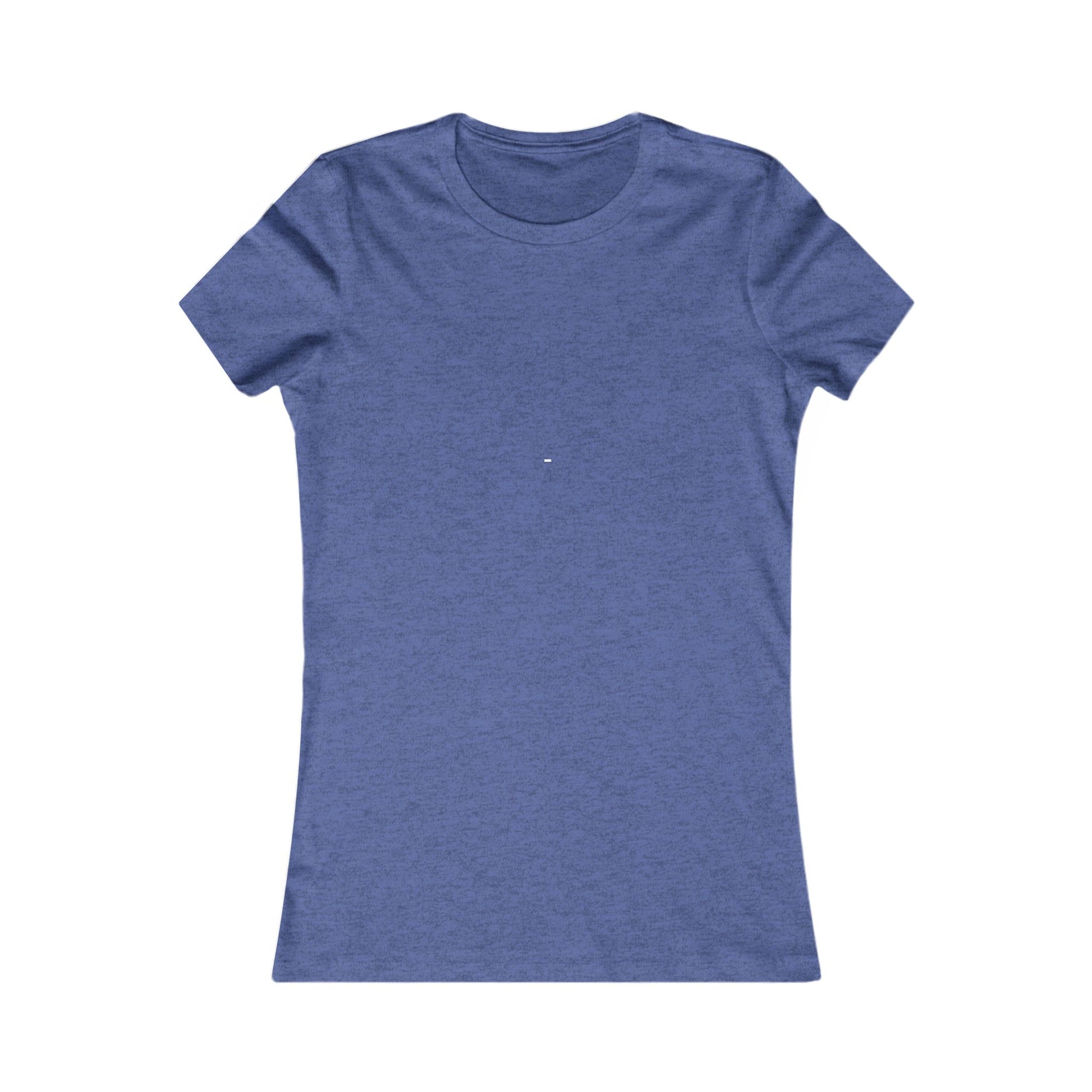 Printify blue fitted t-shirt for women shown flat with short sleeves and crew neck style