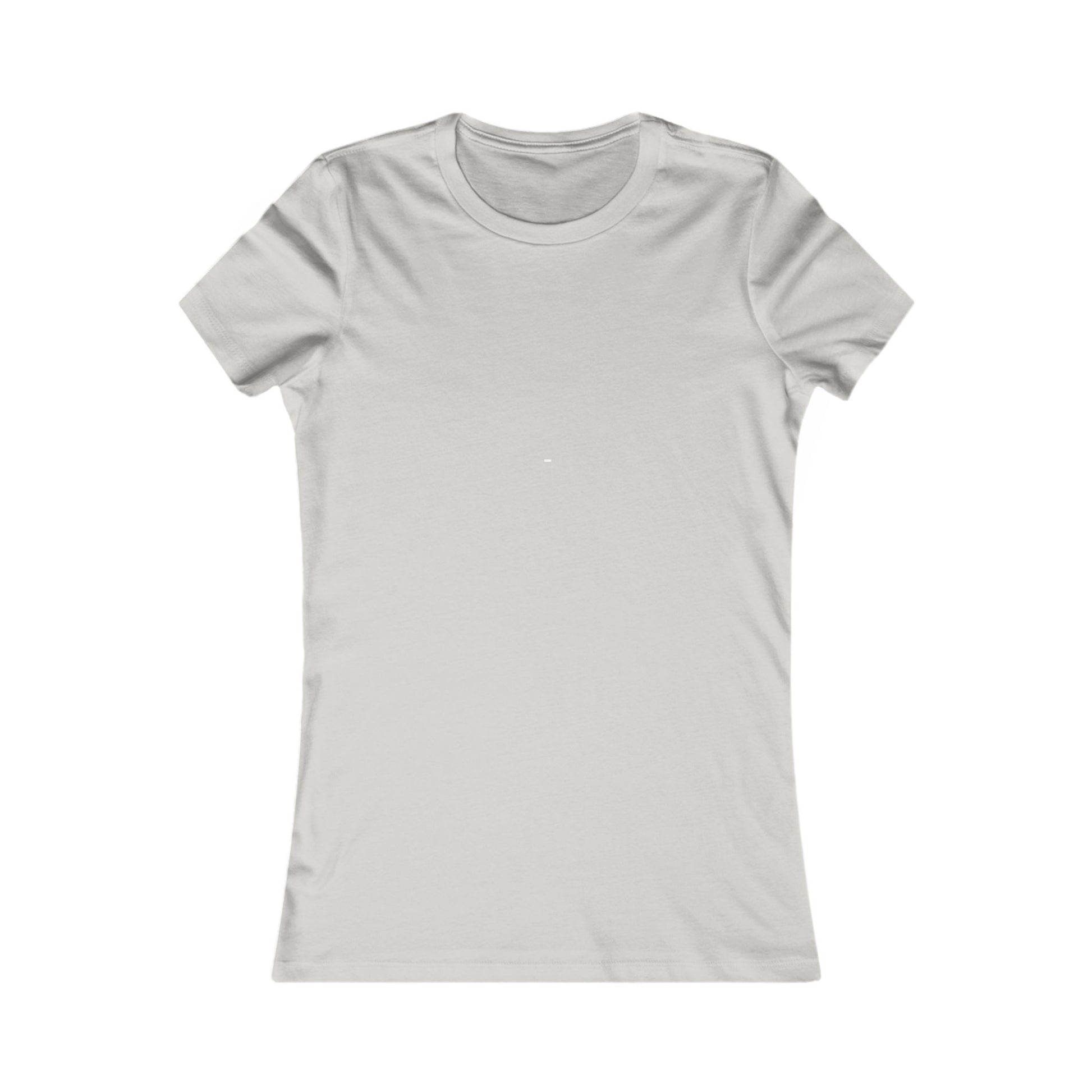 Printify solid white fitted t-shirt for women with short sleeves and round neckline
