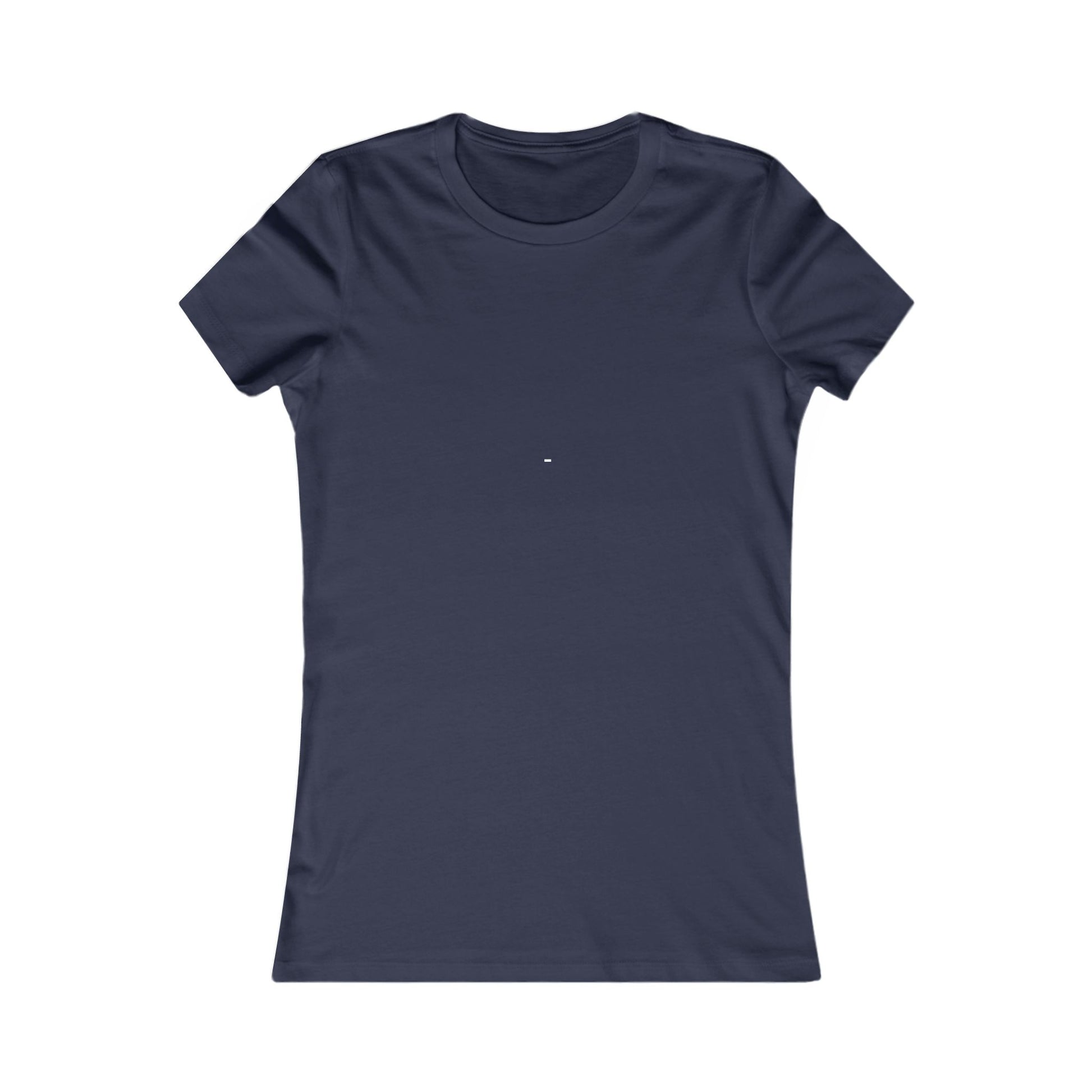 Navy blue fitted t-shirt by Printify for women styled like a solid white fitted t-shirt for women