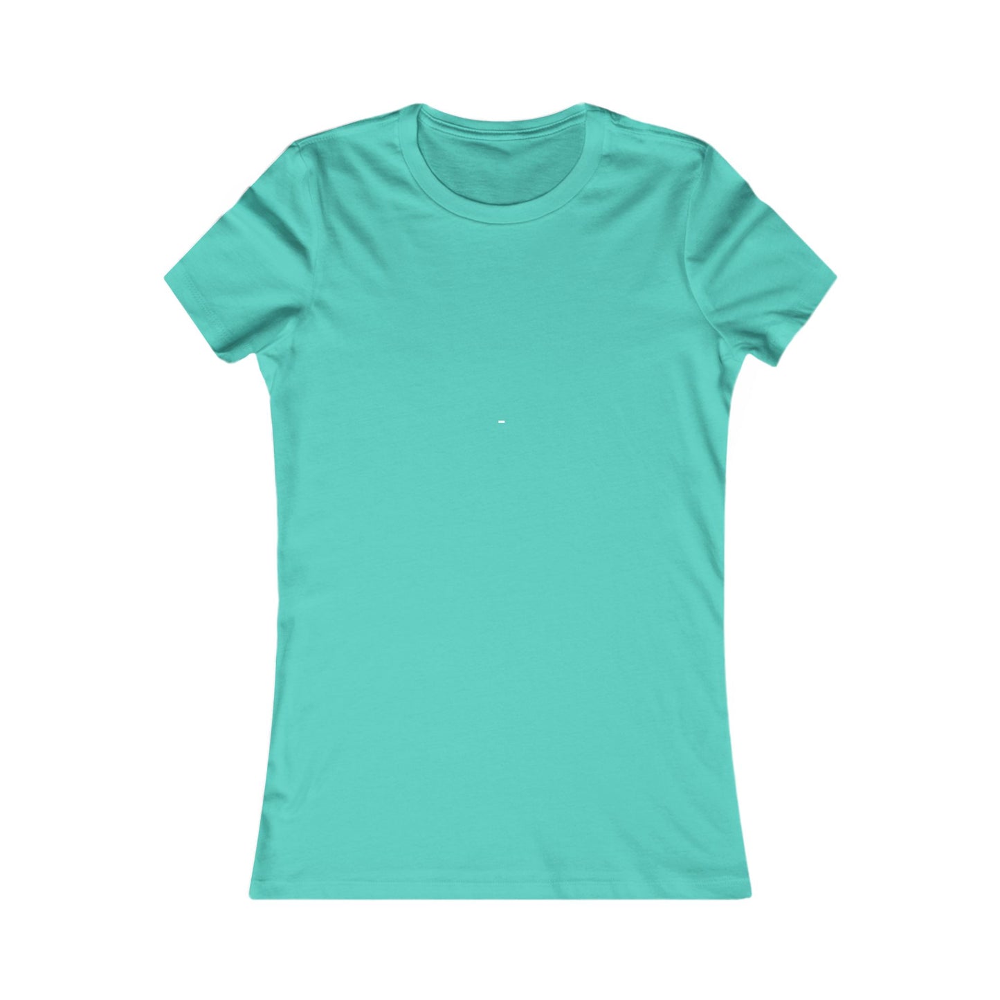 Printify solid white fitted t-shirt for women shown in teal color with short sleeves and round neck