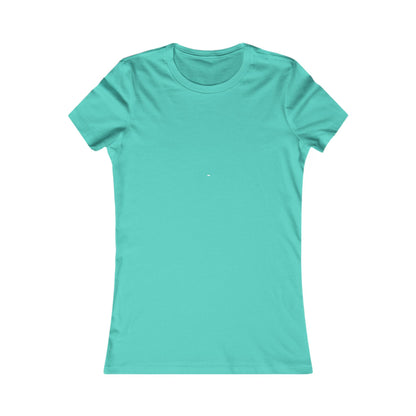 Printify solid white fitted t-shirt for women shown in teal color with short sleeves and round neck