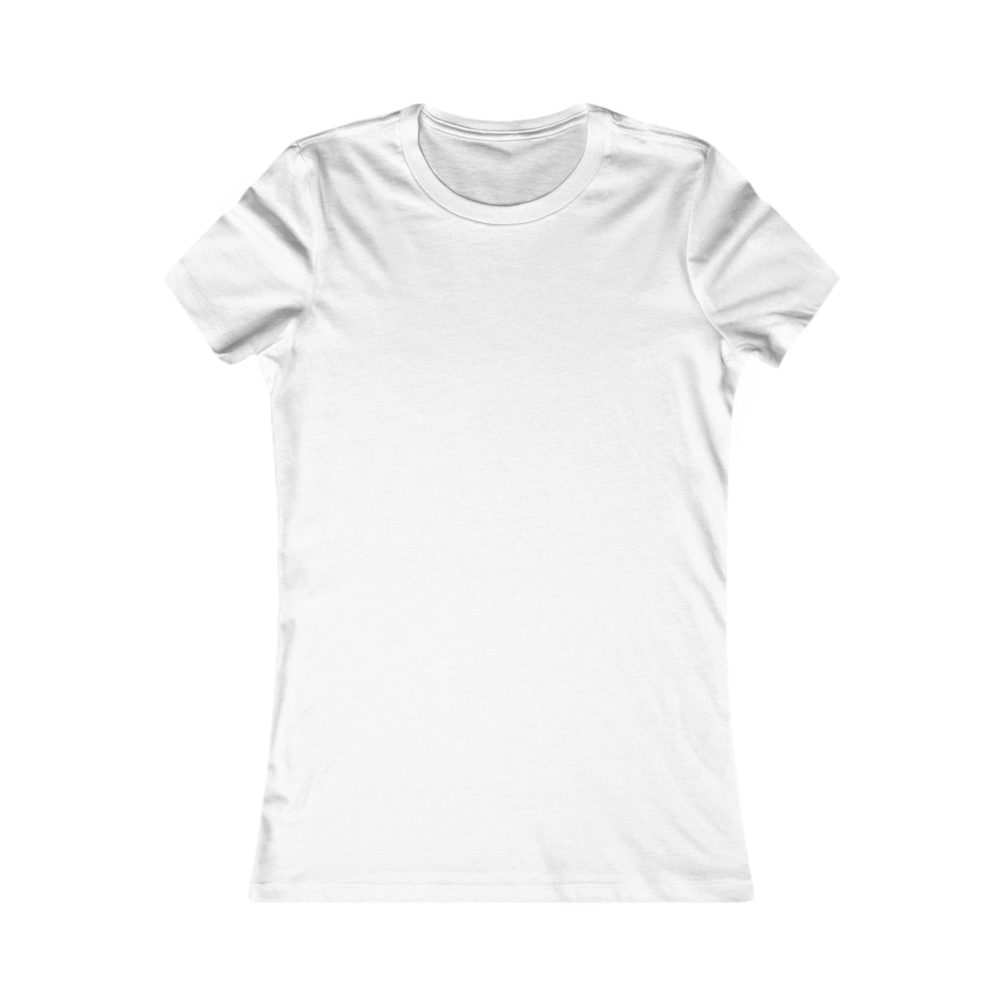 Printify solid white fitted t-shirt for women with short sleeves and crew neckline