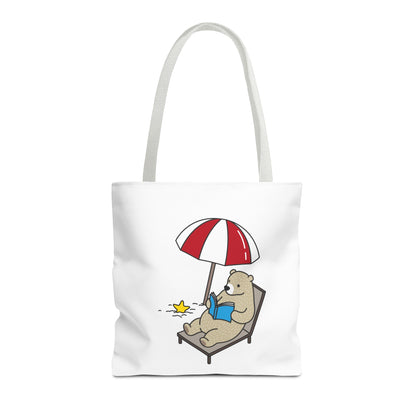 Printify under a red and white umbrella