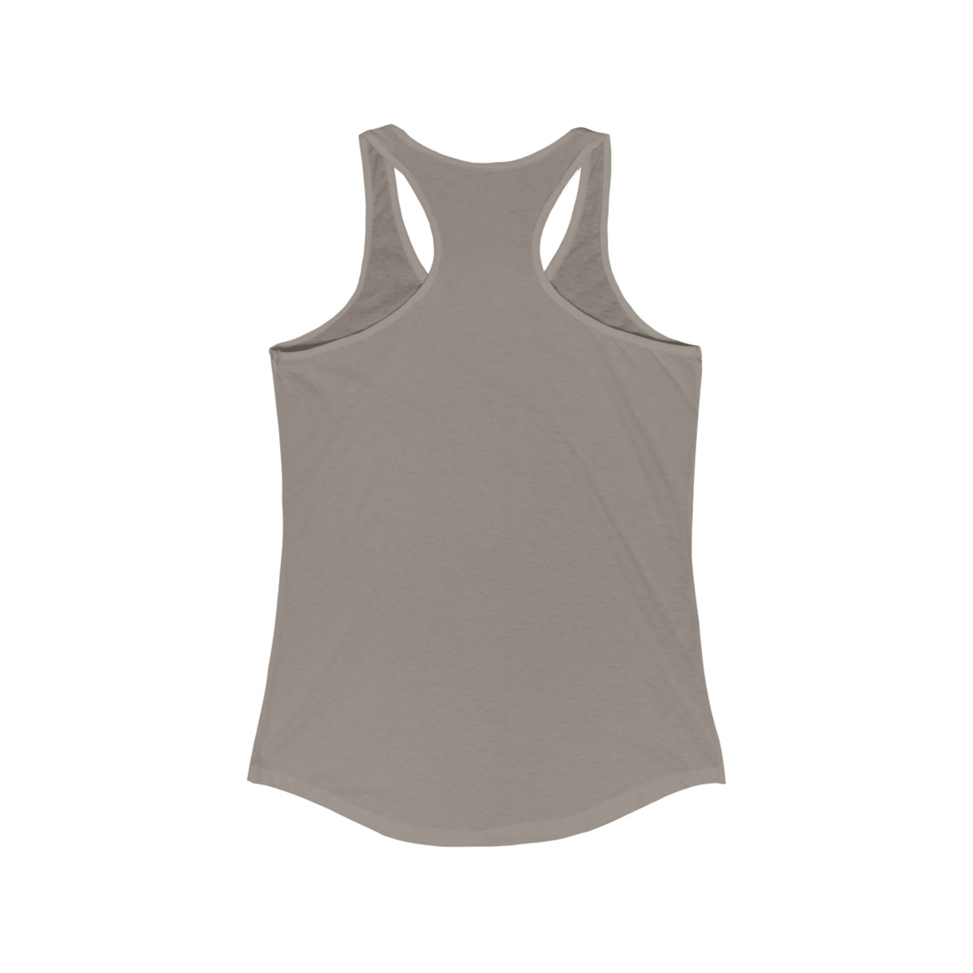 Gray racerback tank top from Printify designed as tank tops for women with comfortable fit