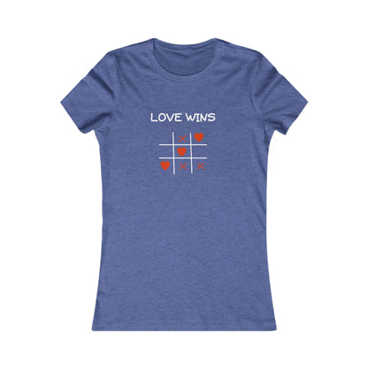 Printify blue uplifting quote shirt women with love wins tic tac toe heart design
